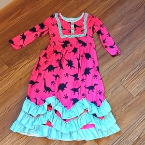 Girls long dinosaur dress